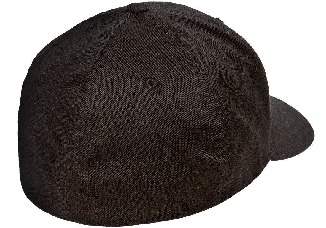 Yupoong Mens Athletic Fitted Baseball Cap, Black, Large-X-Large US