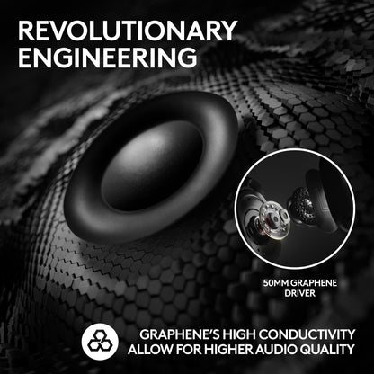 Logitech G PRO X 2 Lightspeed Wireless Gaming Headset: Wireless Gaming Headphones with Mic, 50mm Graphene Drivers, 2.02.0—7.1 Surround, Bluetooth/USB/3.5mm Aux, for PS4/PS5/PC/Nintendo Switch - Black