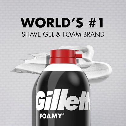 Gillette Foamy Classic Shave Foam for Men, Protection Against Shaving Irritation, Quick and Smooth Shave, shaving cream, 14.9 Oz
