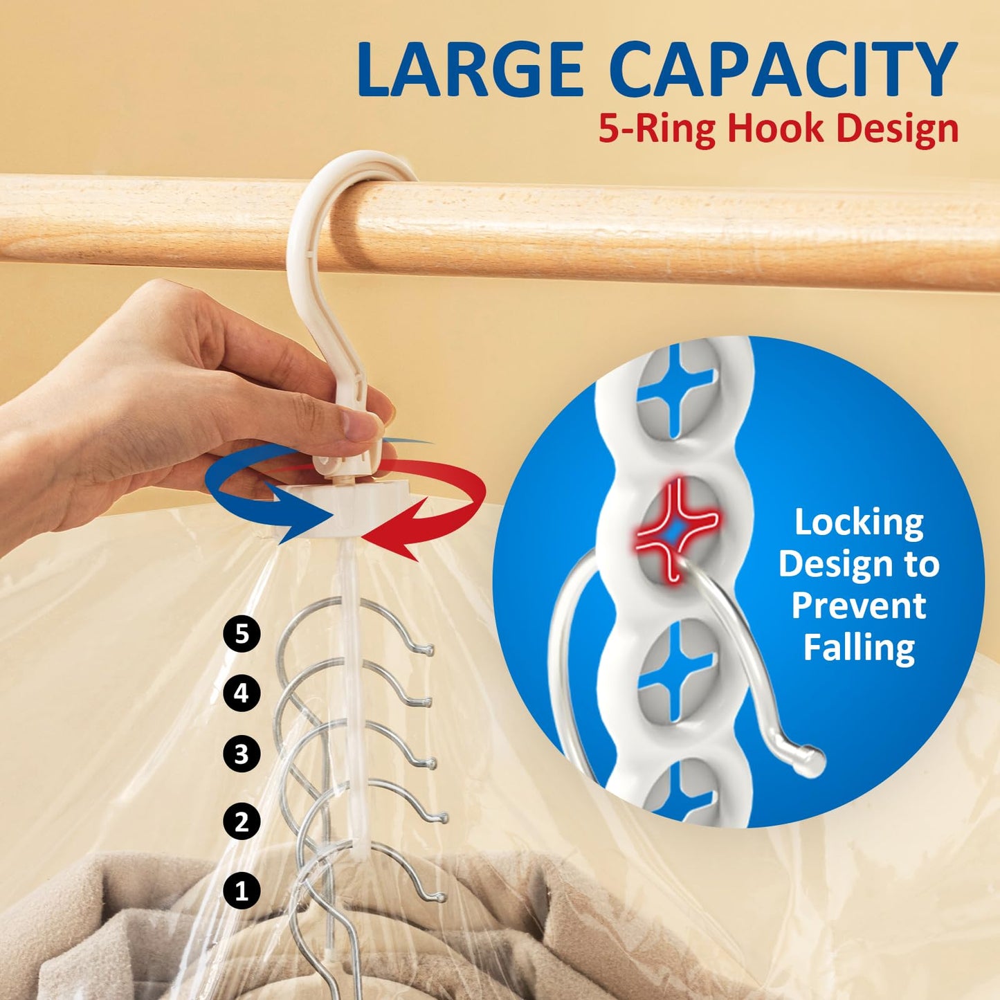 Hanging Vacuum Storage Bags, 6 Pack Large Hanging Vacuum Seal Bags for Clothing, Space Saver for Clothes, Suits, Dress, Jackets, Closet Organizer for Moving Supplies(53.1x27.6 in)