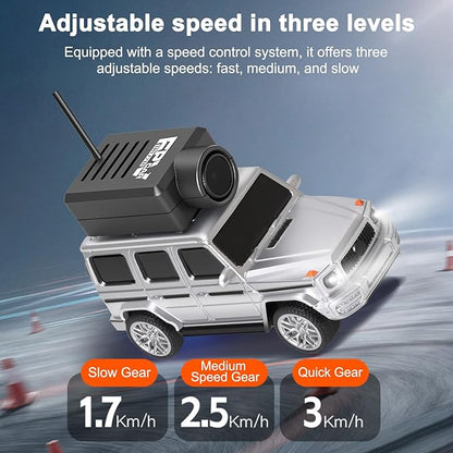 WLtoys Mini RC Car 1:64 Scale FPV RC Drift Car with 720P HD Camera 2.4GHz Transmitter and WiFi App Control with Gyro First Person Perspective Mini Racing Toys for Hobby RC (Black) (Sliver)