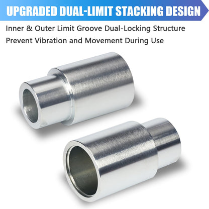 CreatAuto 24pcs 35mm Car Lift Adapter Kit, 2/2.5/3/3.5/4/4.5/5/5.5/6 Inch 9 in 1 Extension Stack Truck Adapter Kit, Fit for Most 2-Post Car Lift Bridge Jack Support, Fit for BendPak 2-Post Lift
