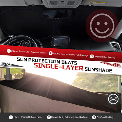 Fonowka Windshield Sun Shade for Toyota RAV4 2019-2025 RAV-4 SUV Foldable Sun Sunshade for Car Front Window Blocks UV Rays and Heat Automotive Interior Protector Custom Fit Accessories