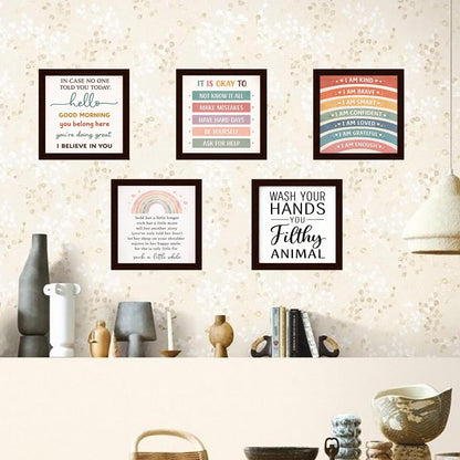 Ynjzk Baby Girl Nursery Wall Decor Wooden Framed Sign Kids Rainbow Wall Art Positive Posters Quote Art Hold Her a Little Longer Sign 8x8 Inch
