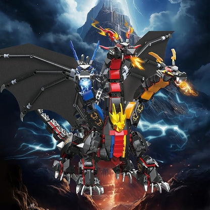 Dragon Series Dark Three Headed Dragon King Building Blocks Set （1400PCS）-Building Set Model Toys Gifts for Kid and AdultInteresting Gifts for Dragon Enthusiasts
