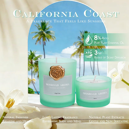 California Coast Candle Set - 2 Packs, Ocean Breeze Scented Jar Candles for Home Fragrance, Beach Scented Soy Wax Luxury Candles for Air Freshening, Vacation Scent & Refreshing Housewarming Gift