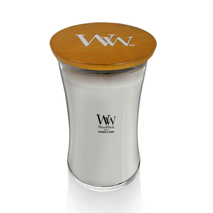 WoodWick Lavender & Cedar Holiday Candle Gifts for Women and Men, 21.5 oz Large Hourglass Candle with Crackling Wick