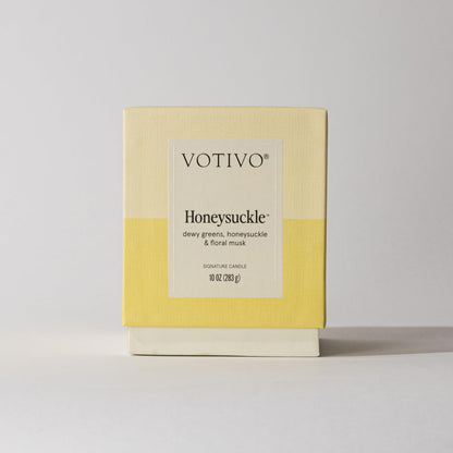 Votivo Honeysuckle 10 oz Signature Candle | Soy Wax Blend | Luxury Glass Jar & Box | Home Decor | Gifts | Highly Scented