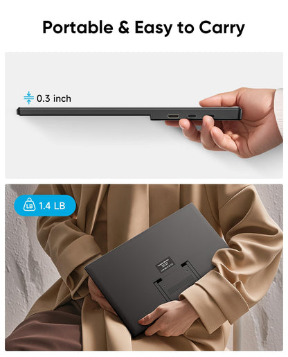 Dopesplay 15.6'' Portable Monitor, FHD 1080P Laptop Screen Extender, Ultra-Slim IPS HDR Travel Display with Speaker, Dual Full-Function USB-C & HDMI External Monitor for Mac PC Phone Xbox PS5 Switch