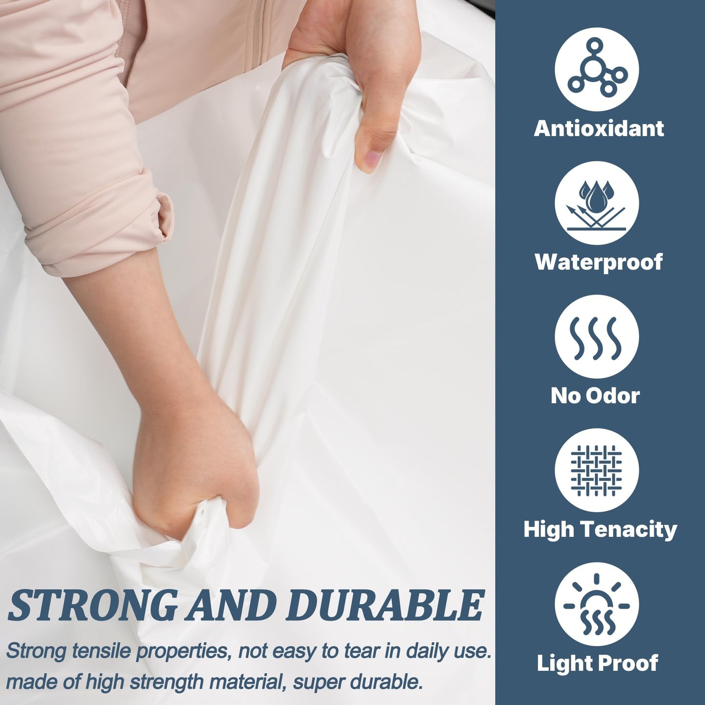 14' X 50' Polyethylene Plastic Shrink Wrap for Boat Shrink Wrap - 7 Mil Boat Shrink Film for Use with Heat Gun, UV Resistance Industrial Shrink Wrap for Protection and Storage, White