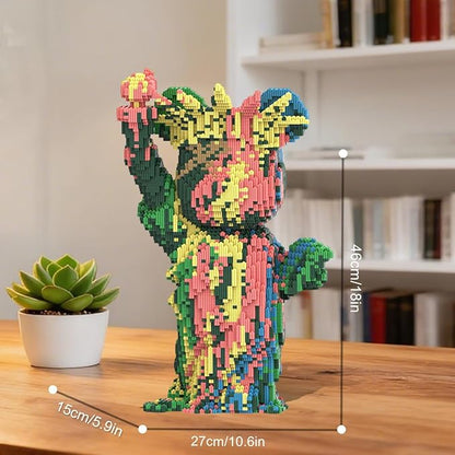 DAHONPA Colorful Statue of Liberty Bear Micro Building Blocks (6150 Pieces) Gift for Adults and Kids