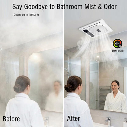 ScaleBelly Smart 5-in-1 Bathroom Exhaust Fan with Light, 180 CFM, 1.0 Sone Quiet Vent Fan, 7 LED Colors & Nightlight, Heater, Bluetooth Speaker & Remote Control for Heating, Ventilation, and Music