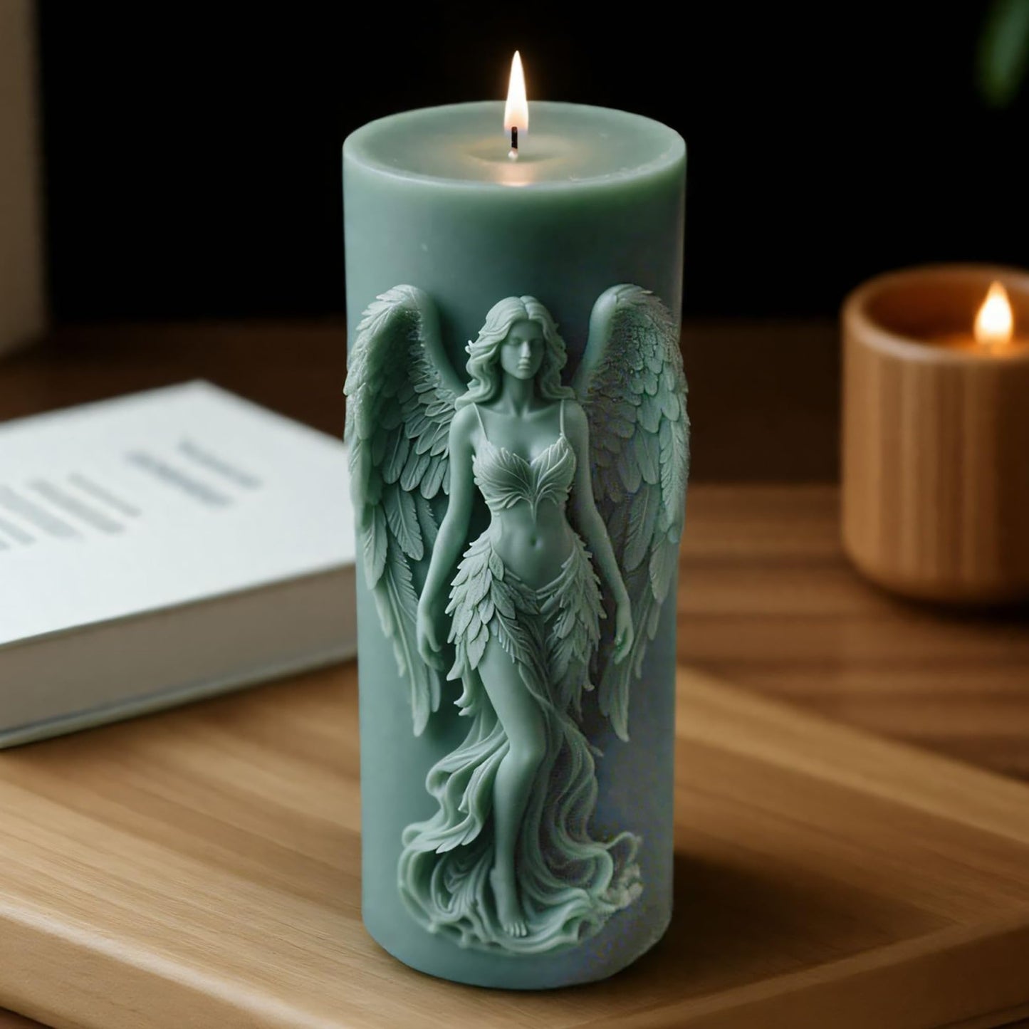 Angel Nativity Scene Cylinder Molds Silicone Wave Spiral Candle Mold - Silicone Resin Casting Molds for Candle & Resin & Soap Craft Supplies
