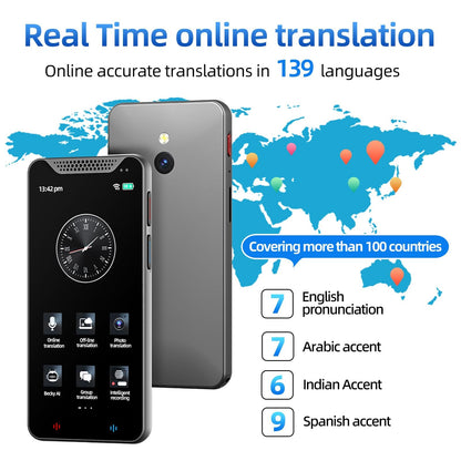 Language Translator Device with 5-inch HD Screen, Real Time Language Translator No WiFi Needed with 139 Languages, Online/Offline/AI/Voice/Photo Translation for Business Learning Travel