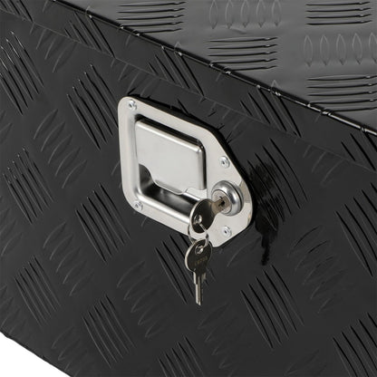 SCITOO 39 Inch Aluminum Diamond Plate Truck Bed Tool Box,Heavy Duty Crossover Storage for Most Full Size Pickups,Lockable Weatherproof Chest,Fits 39" Truck Beds,Easy Access to Load and Unload
