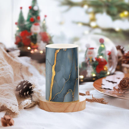 Zathe Flameless Flickering Candles Batteries Flameless Candles Set for Table Marble Brown Gray