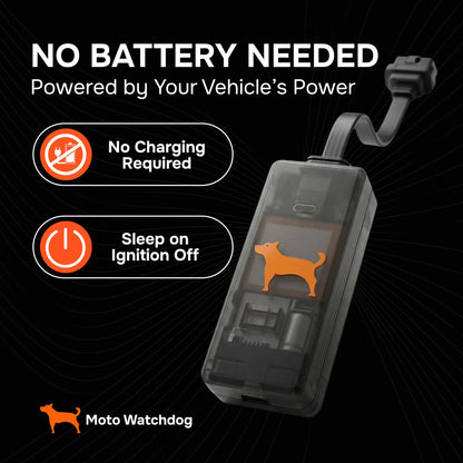Wired GPS Tracker for Vehicles, No Subscription with Real-Time Location, Easy Install, Speeding Monitoring, Route History, Geofence, for Fleets & Families, USA, Moto Watchdog