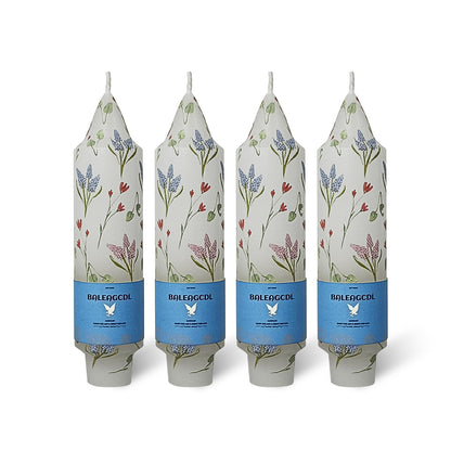Unscented Hyacinth Short Taper Candles,5 Inches Dripless Thick Candlesticks 4 Packs of Smokeless Long-Lasting Burning Candle for Home Decor Weddings & Holiday