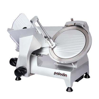 Paladin Equipment 10" Electric Meat Slicer, 1/3 HP Deli Slicer with Italian Carbon Steel Blade, Lunch Food, Semi-frozen Meat, Cheese Cutter, Adjustable Slicing Thickness for Commercial and Home Use