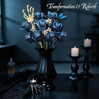 Corpse Emily Bouquet Roses Building Set Gothic Floral Flower Model Set for Dark Romancet Compatible with Lego Withered Flower Building ToysValentine's Day Gifts for Women Adults Fans (429 PCS)