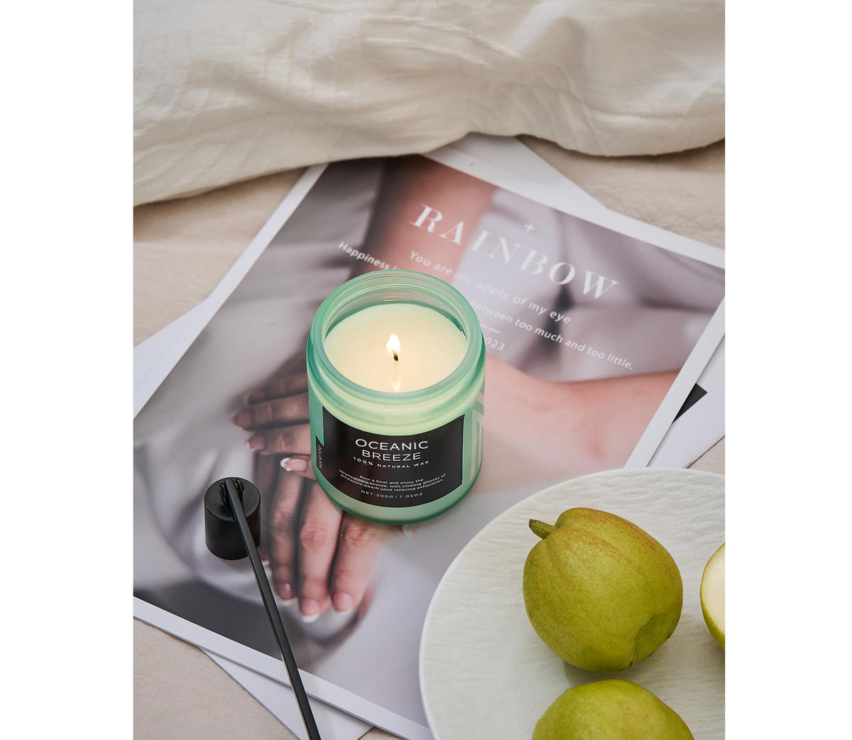 M&SENSE Oceanic Breeze Home Scented Candles, 7.05oz Natural Soy Wax, 50-Hour Slow Burning, Non Toxic Organic Candle, Aromatherapy Fragrance for Stress Relief, Housewarming Gifts for Women/Men