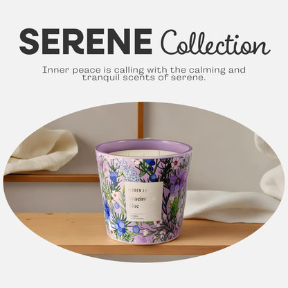 Hidden Label Large Soy Candle, Hyacinth Lilac Scented, 3 Wick 30oz, 100Hr Burn, Natural Non-Toxic Aromatherapy Stress Relief, Home Scent, Spa