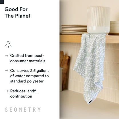 GEOMETRY Kitchen Tea Towels - Quick Dry Microfiber Dish Towels for Kitchen Checkmate CA, 18" x 30" 2-Pack