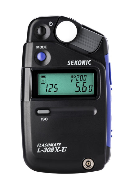 Sekonic L-308X-U Flashmate Light Meter, Compact Digital Incident & Reflected Exposure Meter with Photo, Cine & HD Cine Modes, LCD Auto Backlight, Illuminance Measurement, Pocket-Sized Design