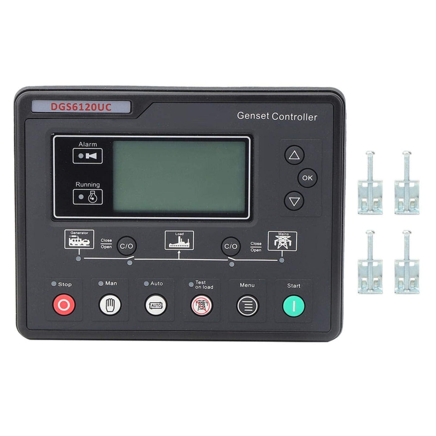 Oumefar Genset Controller Module, DGS6120UC LCD Display Generator Automatic Controller Generator Set Parameters Monitoring Control Panel Automatic Engine Control Module for HGM6120UC