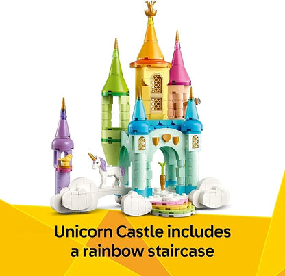 LEGO Creator 3 in 1 Unicorn Castle Building Toy for Kids - Unicorn Toy Trio for Girls &amp Boys Ages 8+ - Build 3 Pretend Play Toys with 1 Set of Building Blocks - Gift Idea for Birthdays - 31175