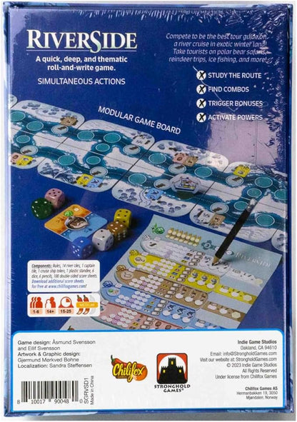 Stronghold Games Riverside – Strategic Roll-and-Write Adventure Explore The Arctic Fun Family Board Game for 1-6 Players Ages 14+