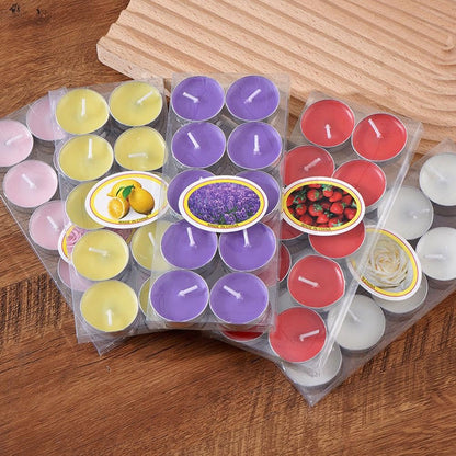 Scented Tealight Candles, Red Tea Lights Candles, 4H Smokeless Palm Wax Tea Candle for Weddings,Christmas,Advent, Spa, Bath