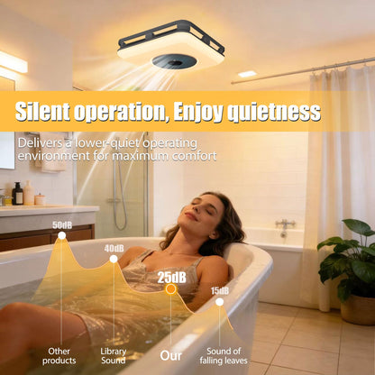 Bathroom Exhaust Fan with Bluetooth Speaker,Bathroom Fan Light,Plug&Play,230 CFM 1.0 Sone,Strong Wind Force&Quiet,Noise-cancelling Bluetooth dual speakers,7color dynamic&3color lighting,3year warranty