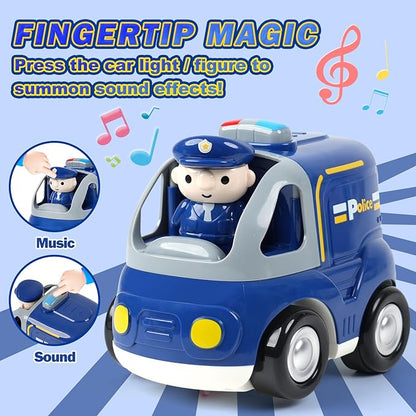 Remote Control Car for Toddlers - Birthday Gifts for Boys and Kids Ages 18+ Months 2 3 4 5 Years 2.4GHz RC Interactive Cartoon Police Car with Lights Sounds &amp Music