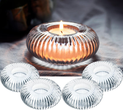 50 Candles +4 Glass Candle Holders