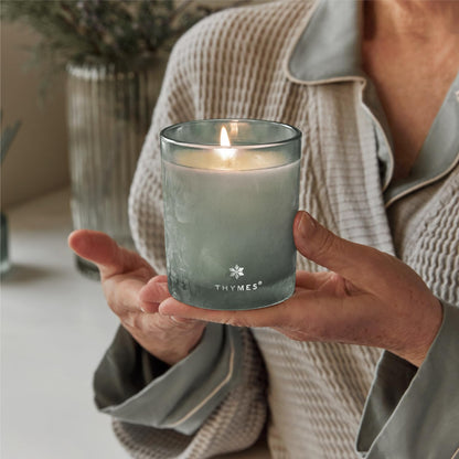 Thymes Scented Candles for Home Decor - Luxury Home Fragrance Gifts for Women & Men - Winter Candles with Crisp Notes of Sage, Eucalyptus, & Cypress Needles - Sage-Green (Highland Frost, 6.5 oz)
