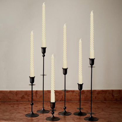 Tipgute 10 Pack Ivory Spiral Taper Candles 3/4×10 Inch – Dripless Smokeless Unscented Long Twisted Tapered Candle Sticks for Wedding Dinner Home Decor Advent Christmas – Cream Candlesticks