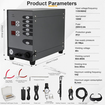 LVCHEN Pulse Arc Welder Permanent Jewelry - Orion Jewelry Welder,110v Permanent Jewelry Welder Kit,100a Welder for Permanent Jewelry