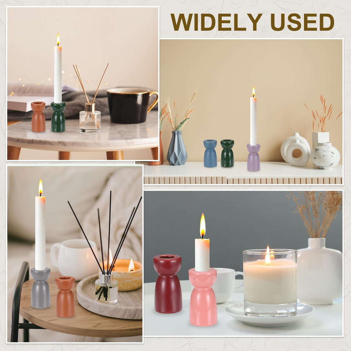 uxcell 2 Pack Candlestick Holder Bright Light Blue Ceramic Taper Candle Holder Candle Stand Holders Modern Style Decoration for Centerpiece Tabletops Anniversary