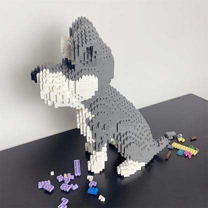 Adorable Schnauzer Dog Building Blocks Toy - Micro Mini Size Ideal for Pet Lovers and Great as Home Decor &amp Gift