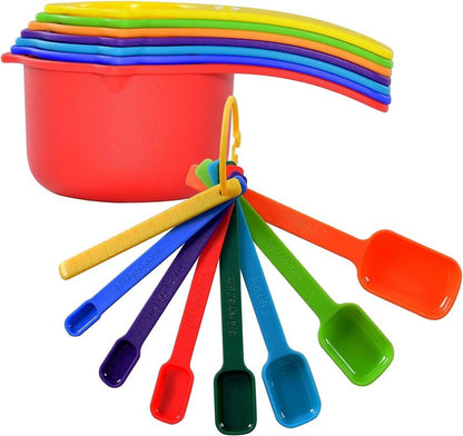 DOTINGHUX Measuring Cups and Spoons Set of 15,Assorted Colors