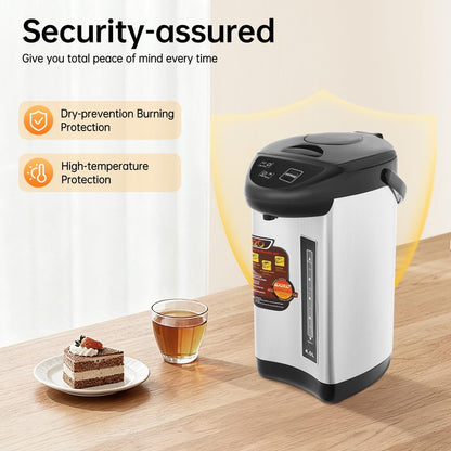 Water Boiler & Warmer, 750W 4L Electric Stainless Steel Water Boiler with 3 Dispensing Modes and Filter Mesh, Water Kettle Daily Use