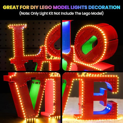 Upgraded Led Light Kit Compatible with Lego Love Building Set Lights Decoration Compatible with Lego 31214 Gift Ideas for Valentine's Day Birthdays Wedding (Model Not Included)
