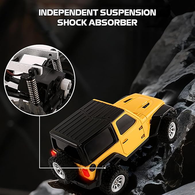 ARRIS 1:36 Mini RC Crawler 4WD Off-Road RC Car with 2.4G Remote Battery &amp Lights RTR for Adults Hobby Gifts (Blue)