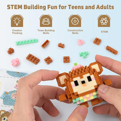 Micro Building Blocks Sets Easter 12 Pack Mini Animal Figures 2931 PCS Party Favors Goodie Bag Stuffers Gift Christmas Birthday Ages 14+