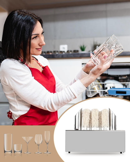 GarveeTech Electric Wine Glass Polisher with 8 Pure Cotton Brushes