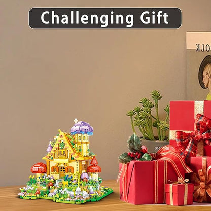 Mushroom House Building Set Cute Creative Ideals Treehouse Architecture Mini Micro Building Blocks Kit Educational Home Décor Gifts for Adults - Cartoon Fairy Tale Castle Blocks Bricks 2830PCS|