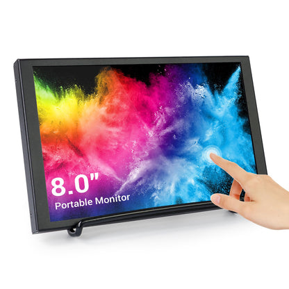 ELECROW 8 Inch Touchscreen Monitor, 1280x800 IPS LCD HD Display with Stand, Portable Capacitive Touch Screen Compatible for Raspberry Pi 3/4/5, Win 11/10/8/7, Jetson Nano, laptops, Game Consoles