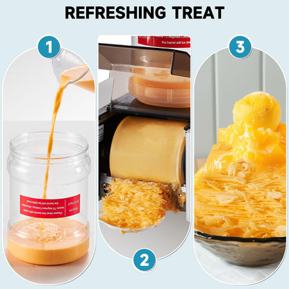MWNYTUOH Snowflake Ice Machine,260W Shaved Ice Machine for Snowflake, Rapid Cooling, Food-Grade Stainless Steel Material, Snowflake Ice Maker for Kids/Homemade Ice Cream,Suitable for Party＆Homemade