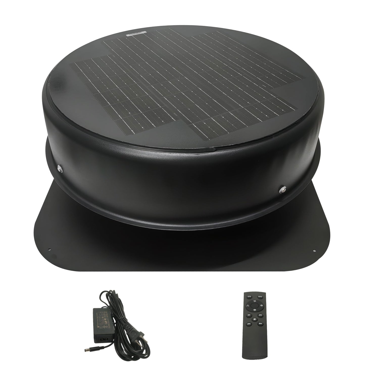 Solar Attic Fan, Solar Powered Roof Exhaust Fan 35-Watt with 110V Smart Adapter, 1600 CFM, Cools Up to 2500 Sq.Ft, 12 Inch Low Noise & Weatherproof, Ventilation for Home, Greenhouse, Garage, Workshop